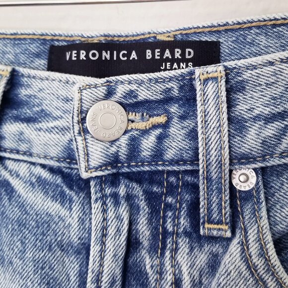 Veronica Beard Carly Kick-Flare Jean 25 Raw Hem High Rise Blue Pebble Stone $248 - Picture 7 of 16